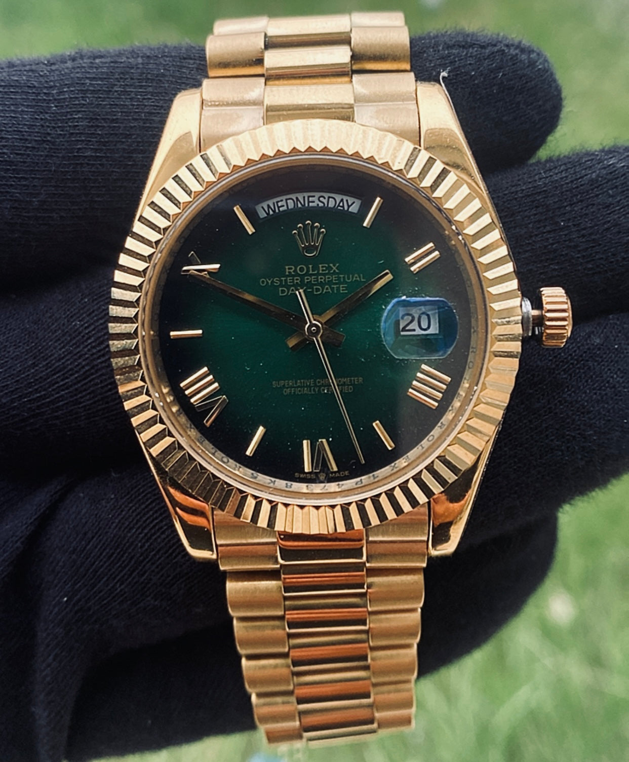 40 mm رولكس داي ديت يالو جولد جرين اومبريه - جراند ماستر