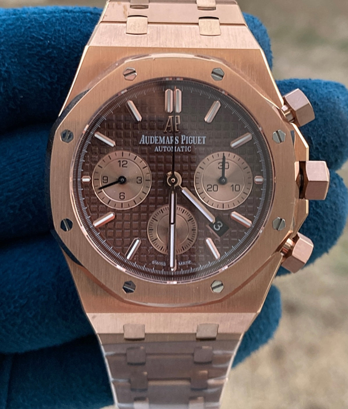 AP - Royal OAK Chronograph - رويال اوك كرونوجراف كلين طبق الاصل ماكينة سويسري