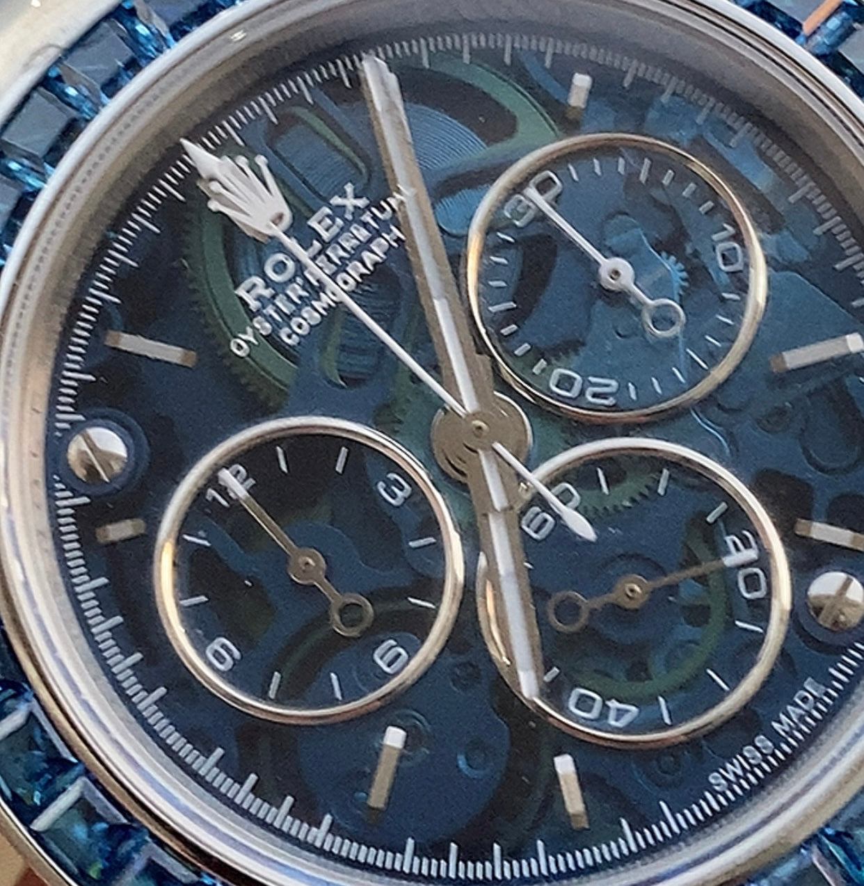Rolex Daytona Blue Ruby- حبة واحدة طبق الأصل (السعر بالاردني 1500دينار واصلة لعمان)