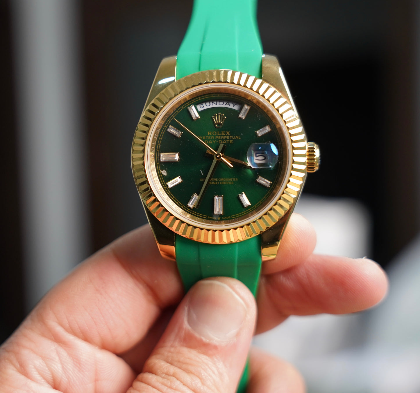 40 mm رولكس داي ديت جرين ديل