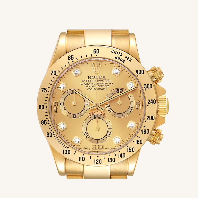 40 mm رولكس دايتونا ذهب أصفر بقرص ذهبي
