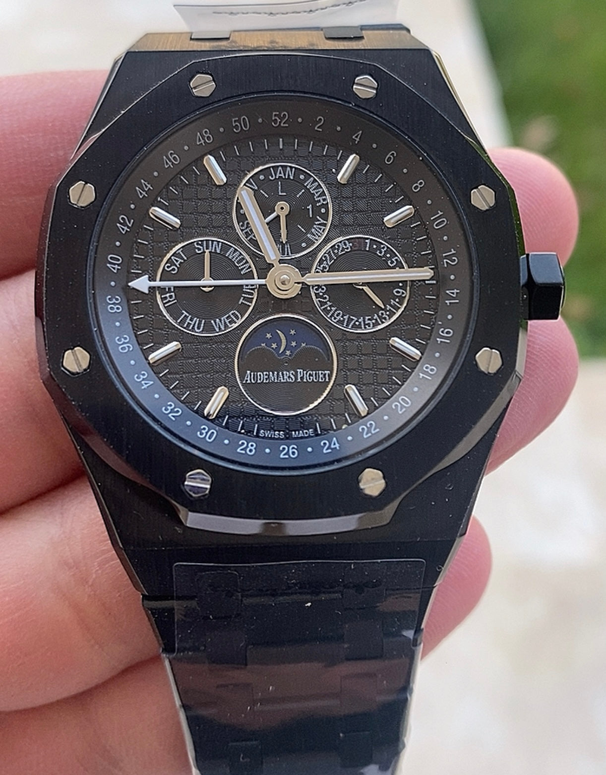 AP Calendar-black matt 41 mm  (كلين تايتل)