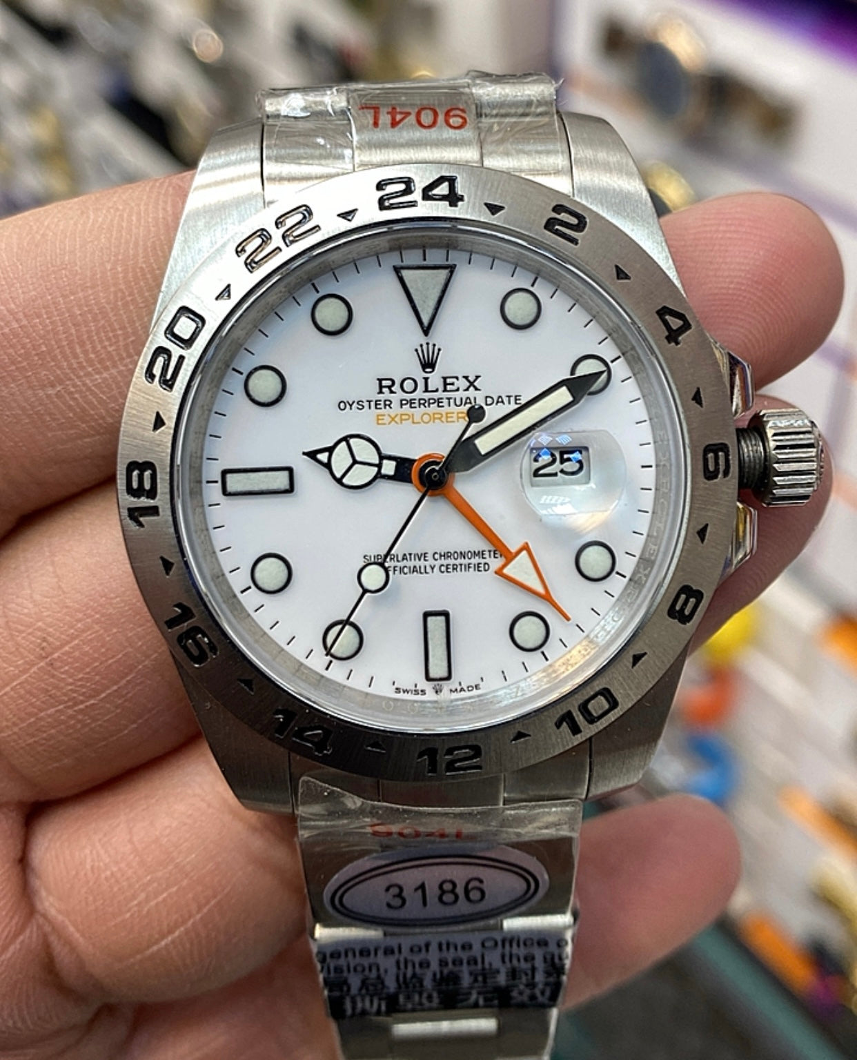 34 mm رولكس اكسبلور ابيض كلين تايتل قطعة واحدة
