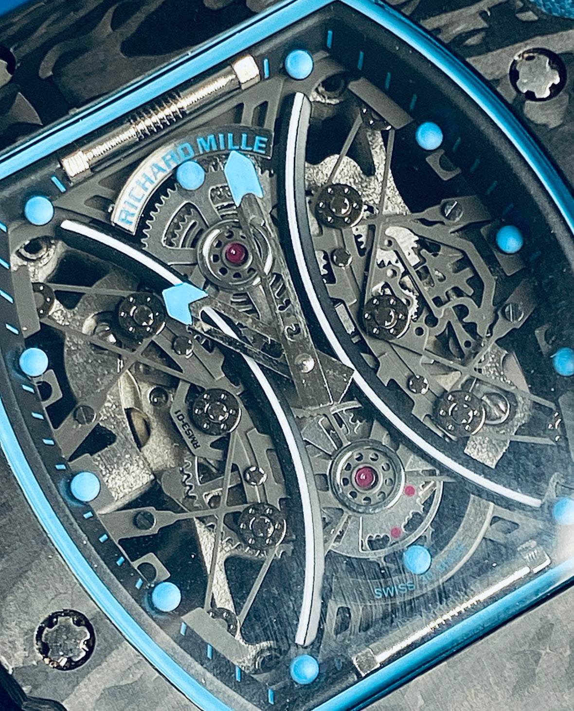 ريتشارد ميل باله وارد تركي - اعلى كواليتي موجود - ماكينة يدوية تشطيب عالي جداً