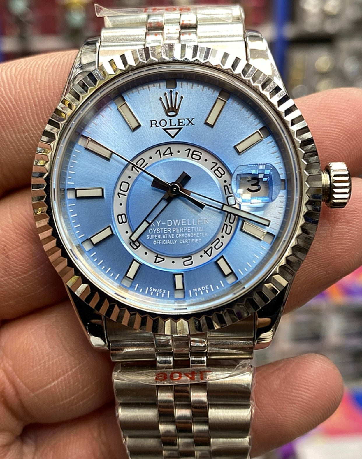 42 mm رولكس سكاي دولر سكاي بلو كلين تايتل - قطعة واحدة