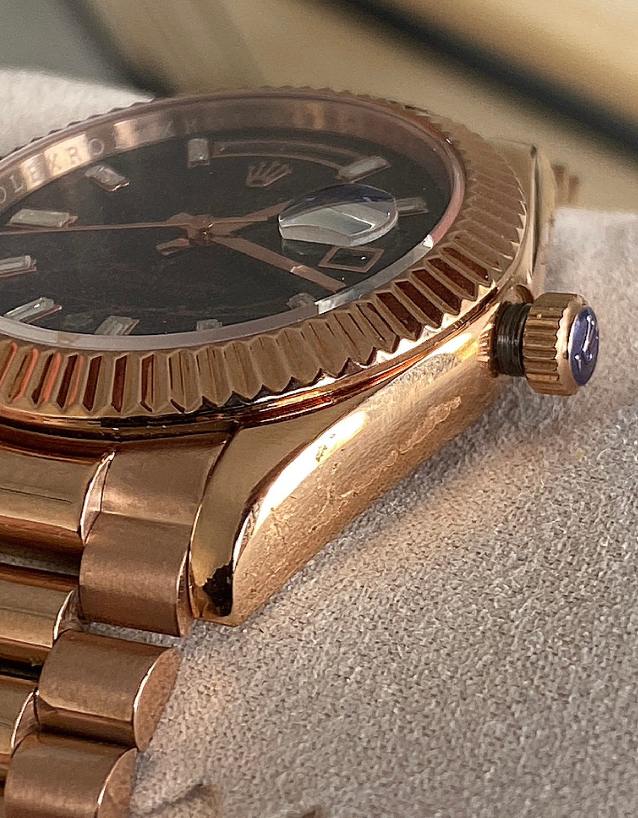 40 mm رولكس داي ديت روز جولد مينا ماربل شركليت - سوبر ماستر