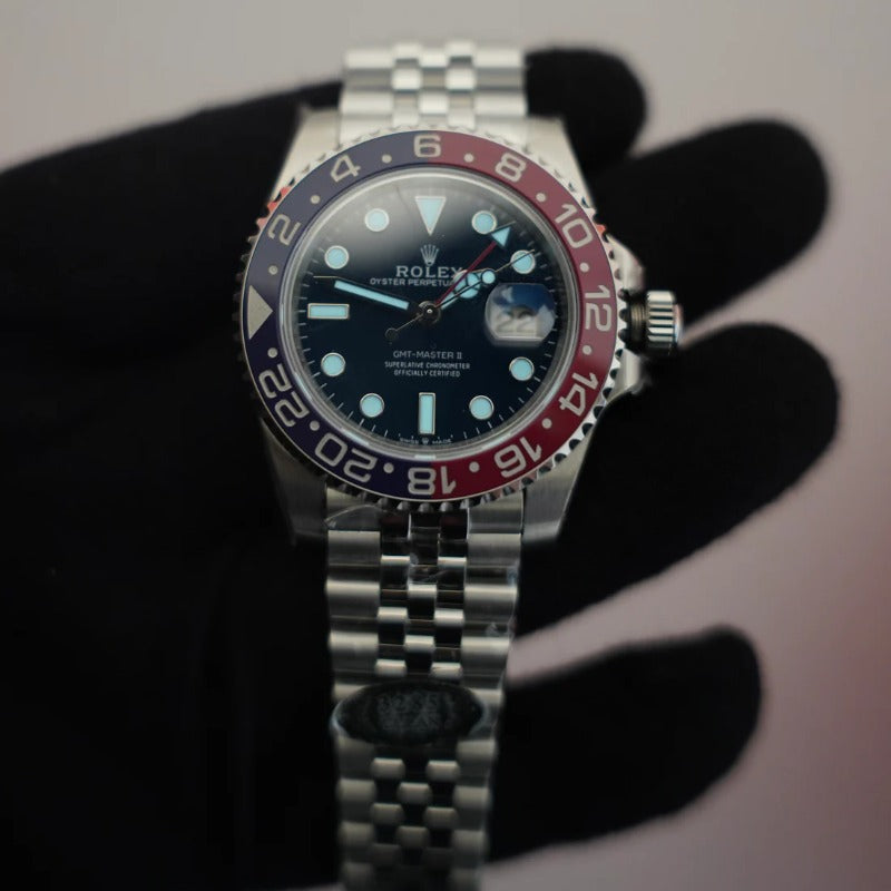 40 mm السعر بالاردني 550  دينار رولكس جي إم تي ماستر 2 وايت غولد بيبسي
