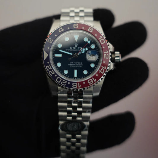 40 mm السعر بالاردني 550  دينار رولكس جي إم تي ماستر 2 وايت غولد بيبسي