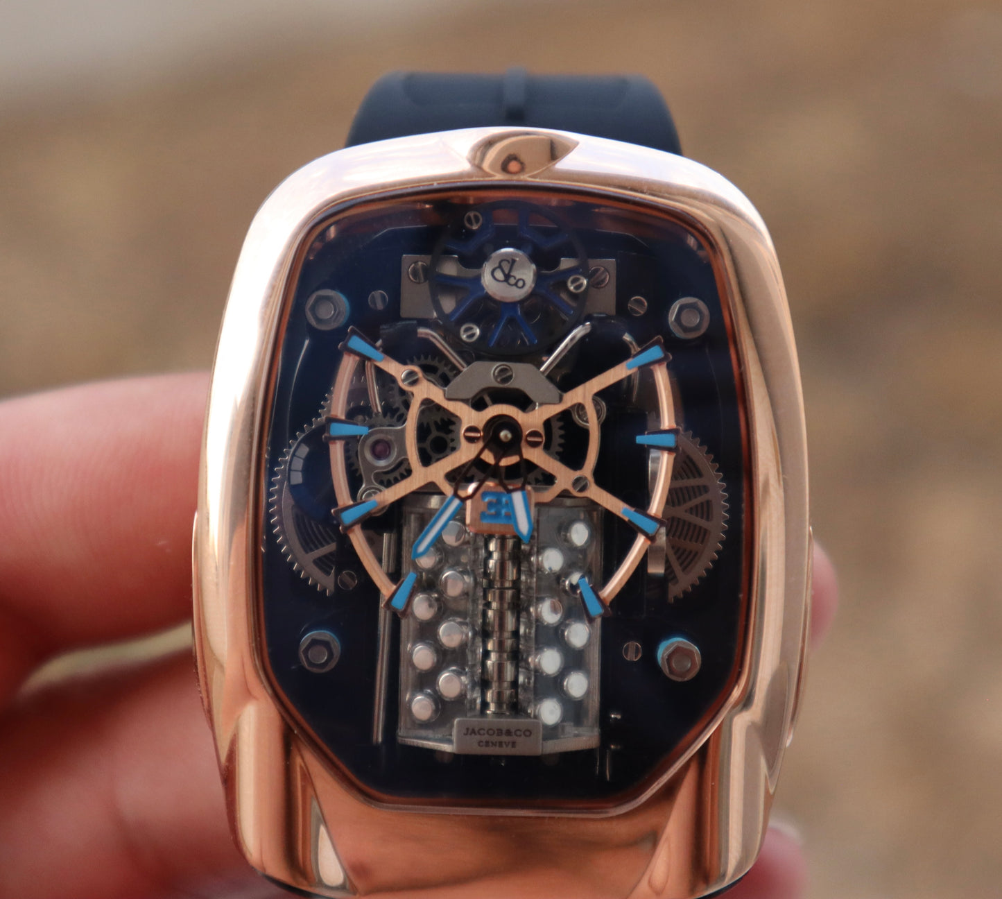 ( السعر بالاردني ٦٣٠ ) jacob & co bugatti chiron - اصدار كاين ماكينة سويسري صناعة يدوية من الداخل صناعة يدوي (Copy)