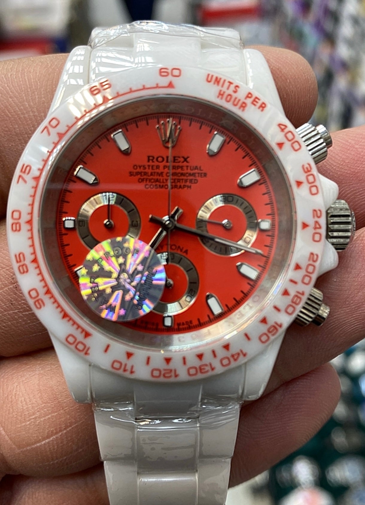 40 mm رولكس دايتونا كوزموجراف سيراميك لون ابيض - متوفر قطعتين