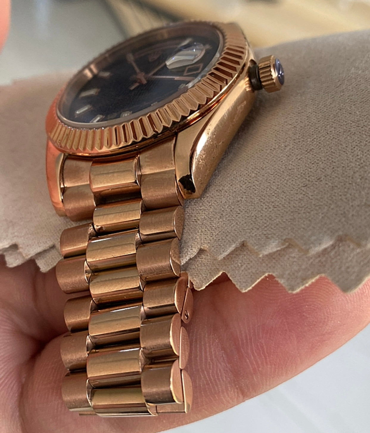40 mm رولكس داي ديت روز جولد مينا ماربل شركليت - سوبر ماستر