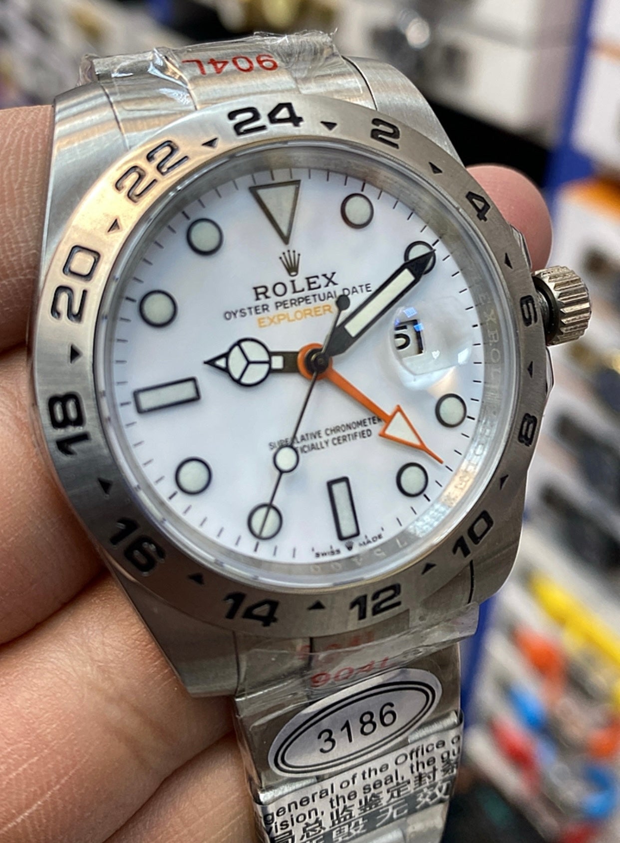34 mm رولكس اكسبلور ابيض كلين تايتل قطعة واحدة