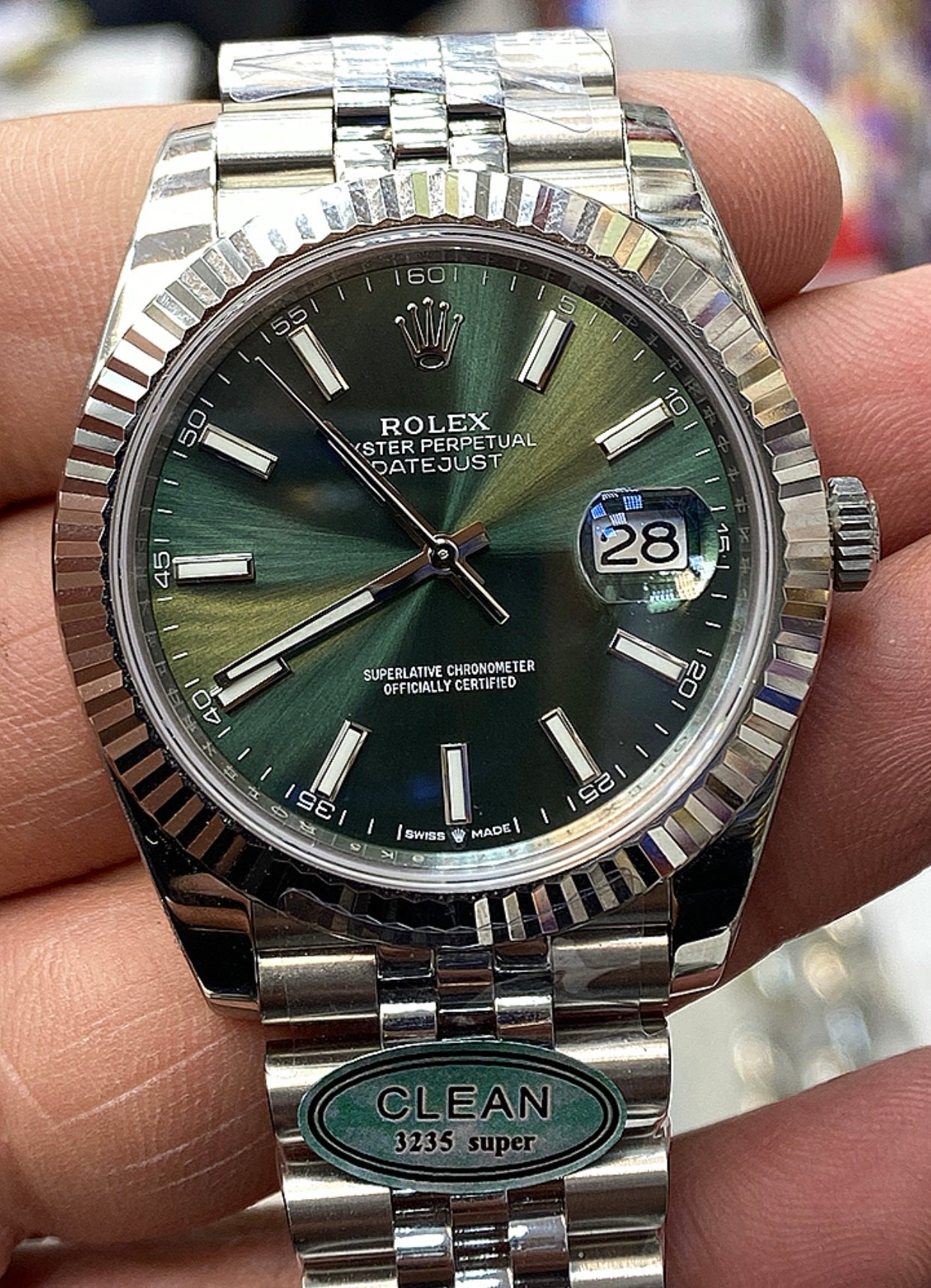 41 mm رولكس دي جست زيتوني اصدار ٢٠٢٣ كلين تايتل  قطعة واحدة