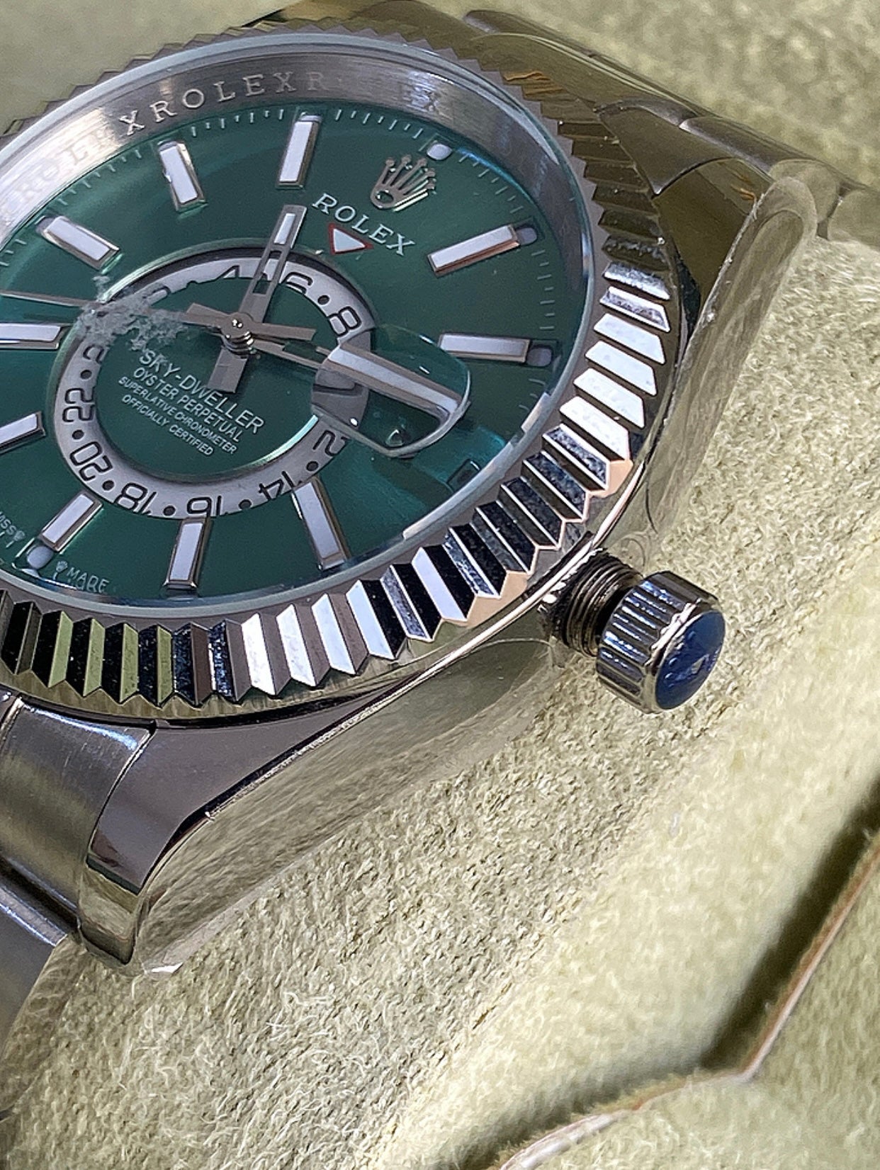 42 mm  رولكس سكاي دولر جرين ديل - الساعة كلون ١٠٠٪