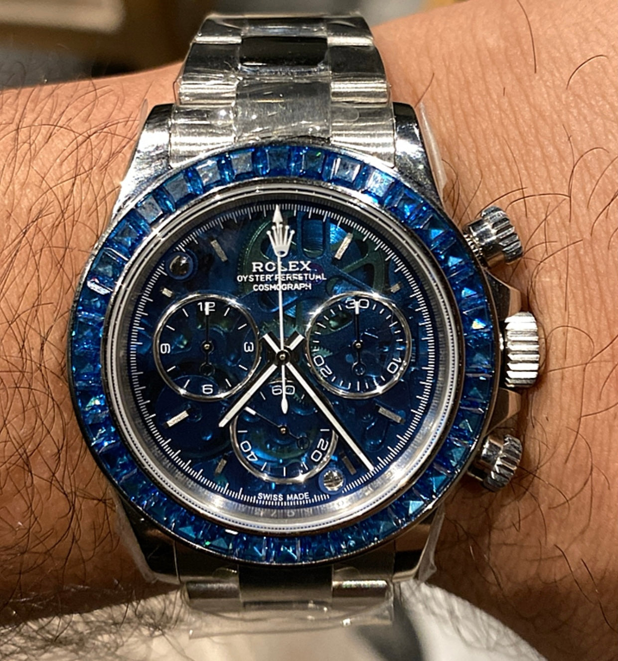 روليكس داي تونا بلو روبي - حبة طبق الاصل نادرة ماكينة سويسري نادرة