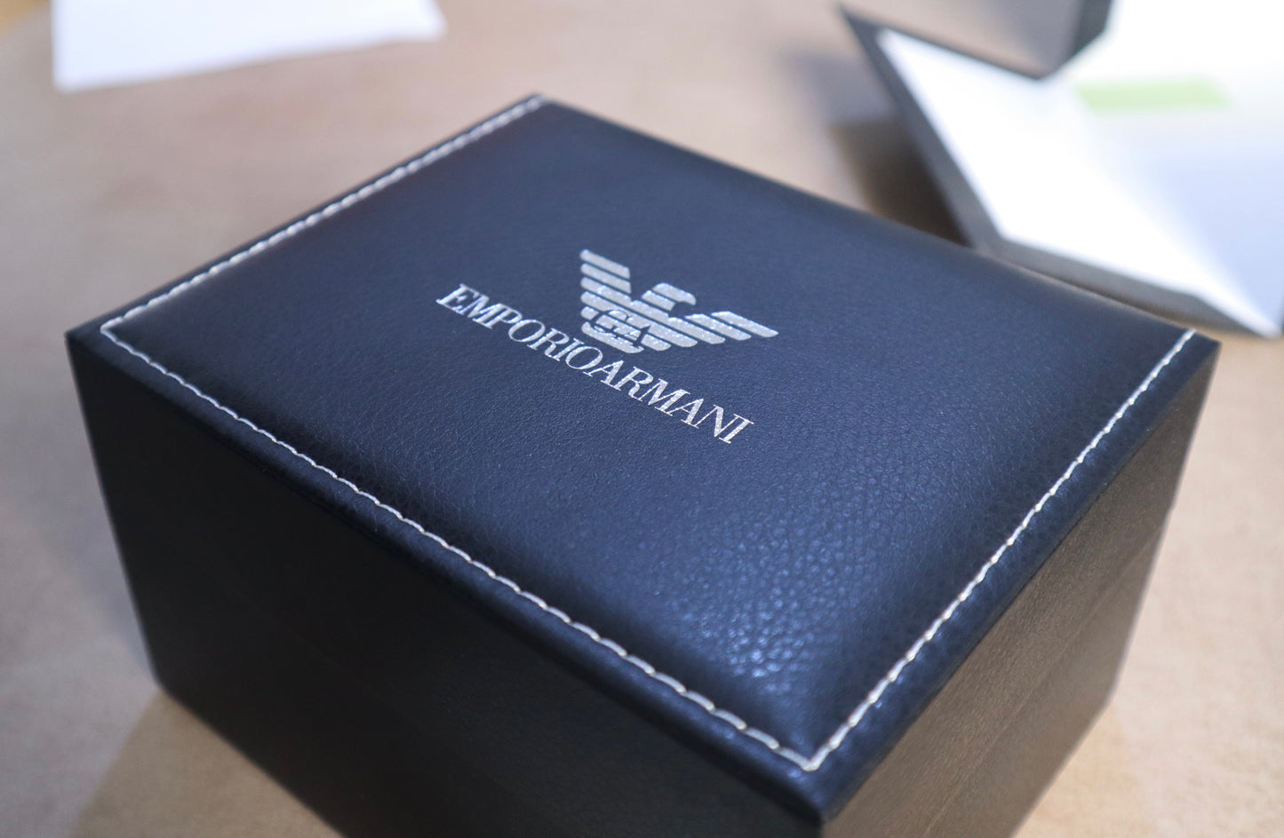 ساعة ارماني كرونو جراف اسود - متوفر قطعتين