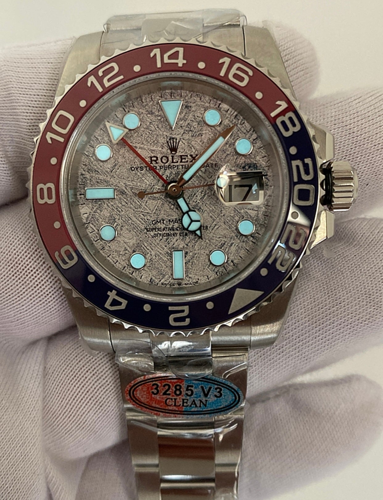 رولكس جي ام تي ببسي اصدار خاص مينا ماربل - كلين طبق الاصل ماكينة سويسري - قطعة نادرة