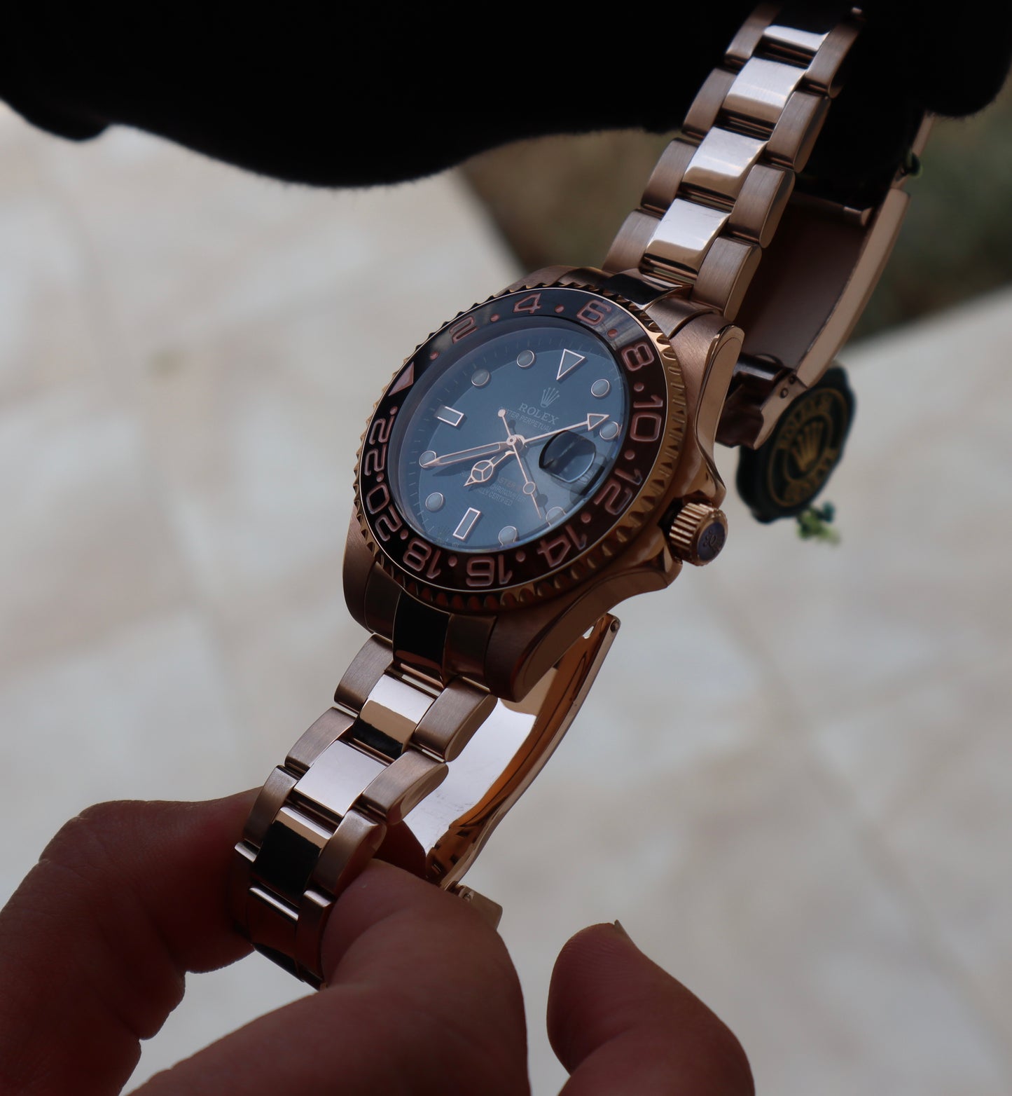 (السعر بالدينار الأردني 300 دينار)Rolex GMT Master RootBeer  رولكس روت بير جراند ماستر اوتوماتيك
