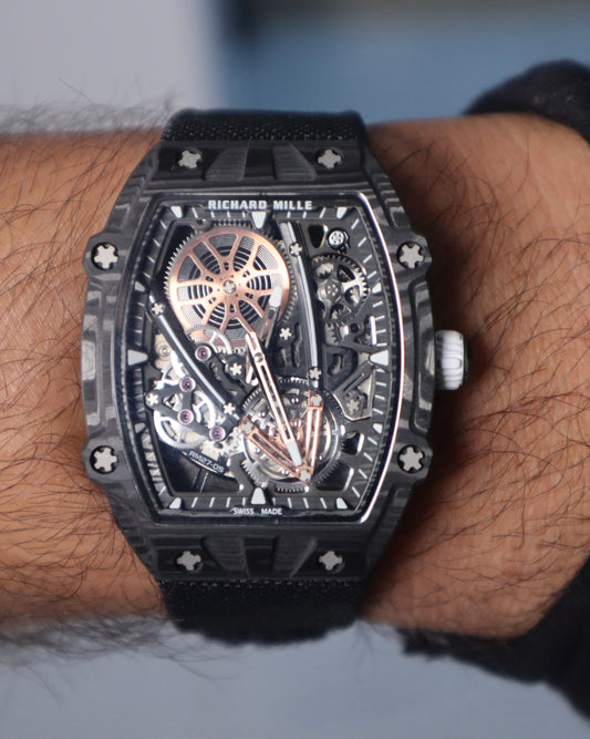 Richard Mille 27-03. Carbon Fiber- اخف ساعة بالعالم قطعة وحدة كلين طبق الاصل و الوزن