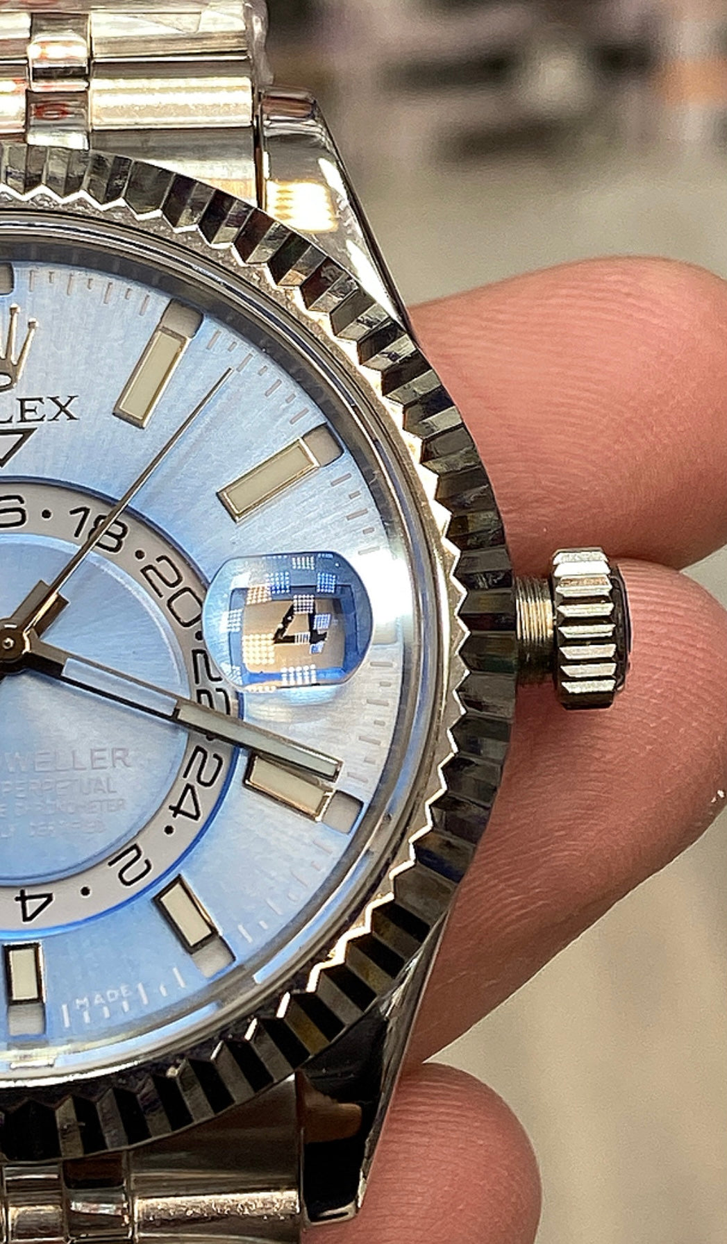 42 mm رولكس سكاي دولر سكاي بلو كلين تايتل - قطعة واحدة