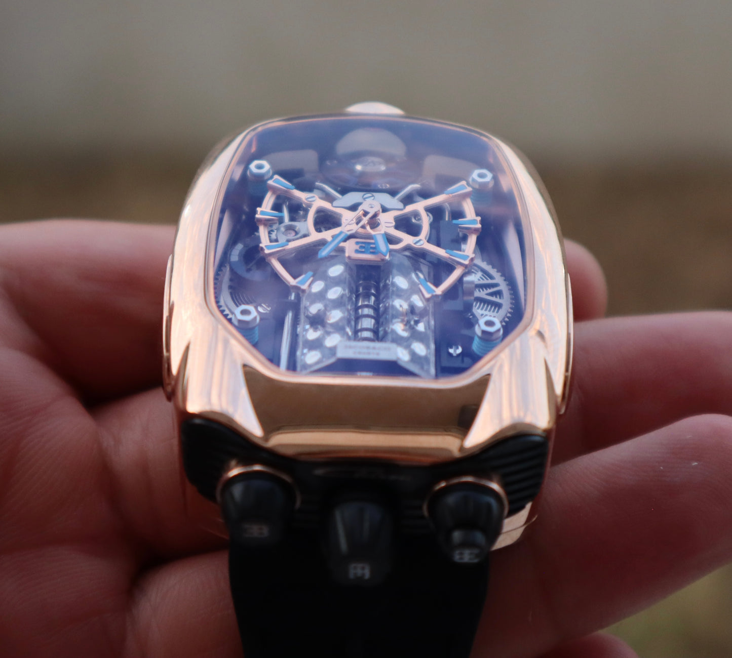 ( السعر بالاردني ٦٣٠ ) jacob & co bugatti chiron - اصدار كاين ماكينة سويسري صناعة يدوية من الداخل صناعة يدوي (Copy)