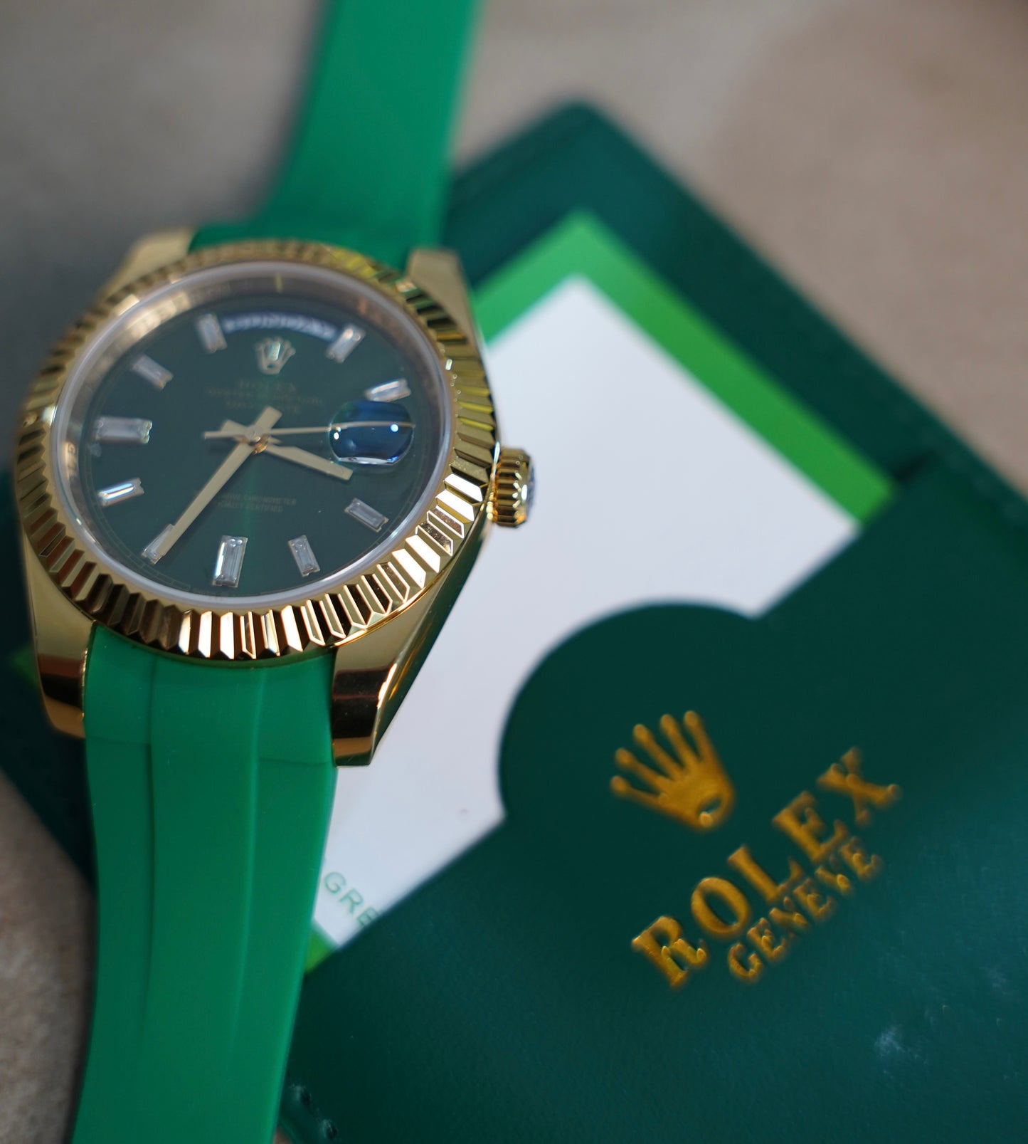 40 mm رولكس داي ديت جرين ديل