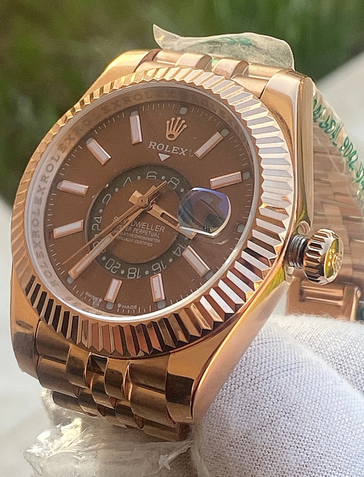 42 mm ساعة رولكس سكاي دولر سوبر كلين - روز جولد بالكامل