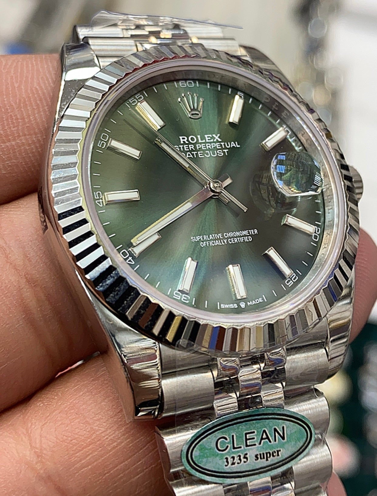41 mm رولكس دي جست زيتوني اصدار ٢٠٢٣ كلين تايتل  قطعة واحدة