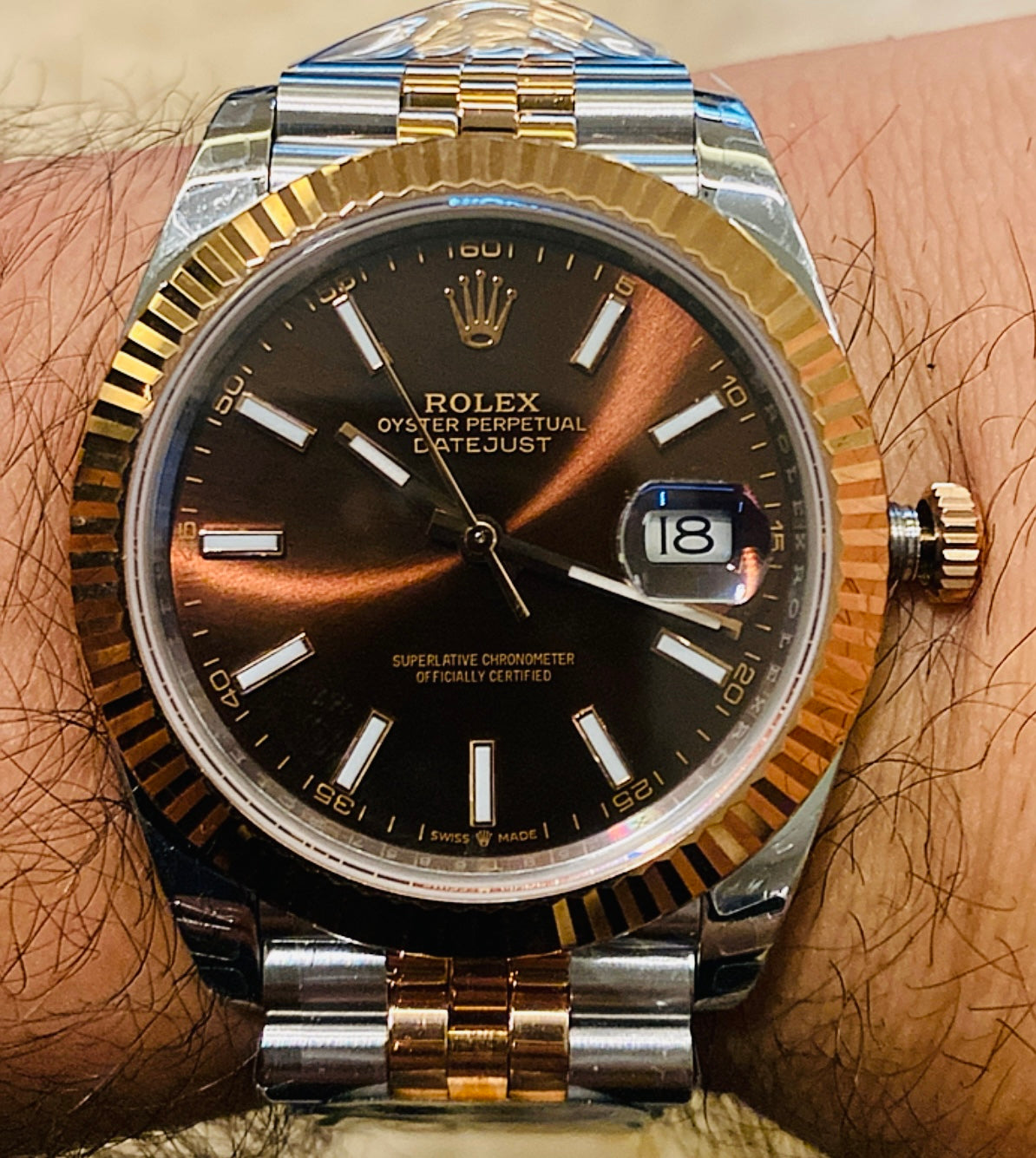 رولكس دايت جست مينا شوكليت جوبلي تو تون - كلين طبق الأصل ماكينة سويسري لا تفرق عن الأصلية