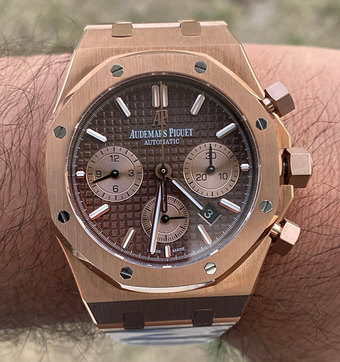 AP - Royal OAK Chronograph - رويال اوك كرونوجراف كلين طبق الاصل ماكينة سويسري