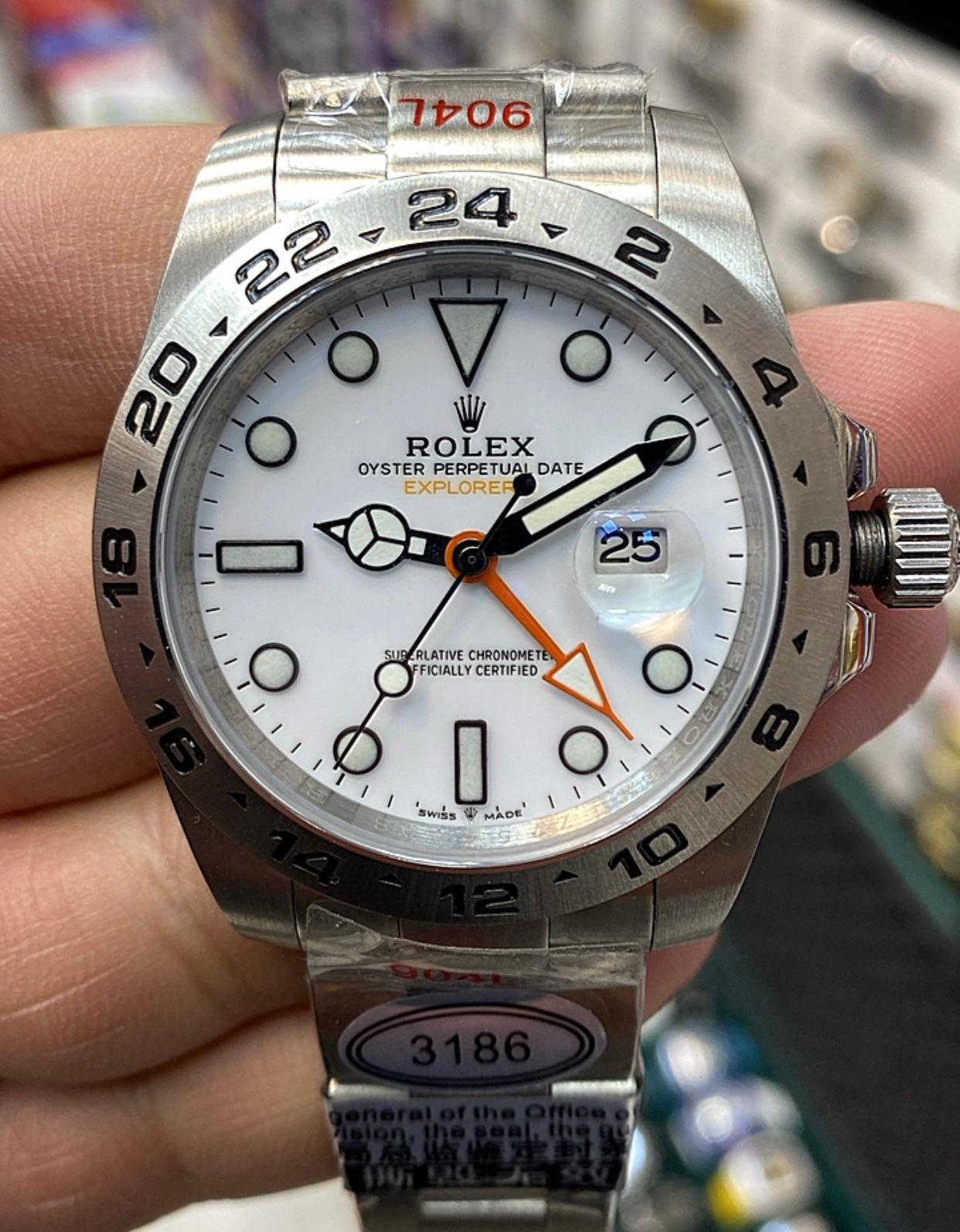 34 mm رولكس اكسبلور ابيض كلين تايتل قطعة واحدة