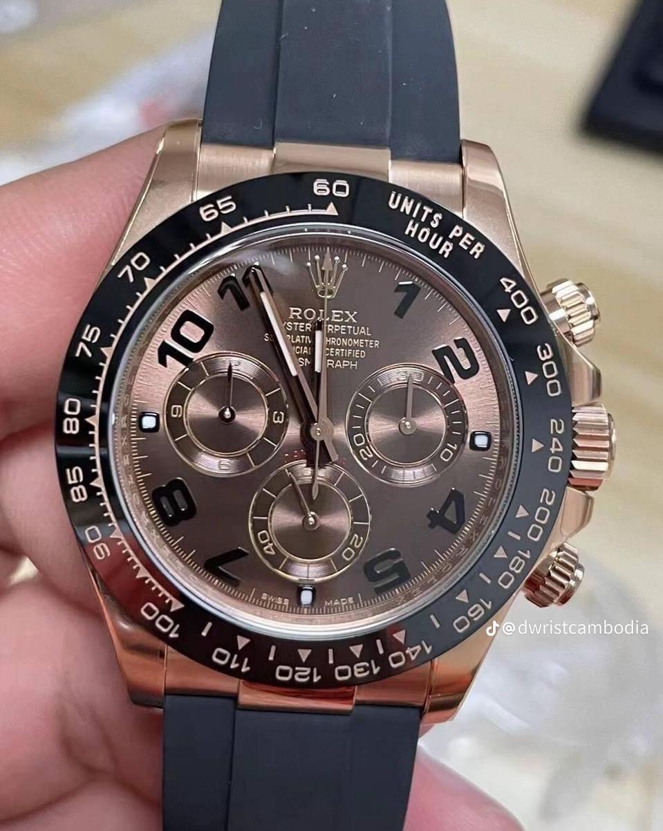 43 mm لمدة ٢٤ ساعه فقط رولكس دايتونا كلين روزجولد - كلين طبق الأصل ماكينة سويسري  قطعة واحدة فقط