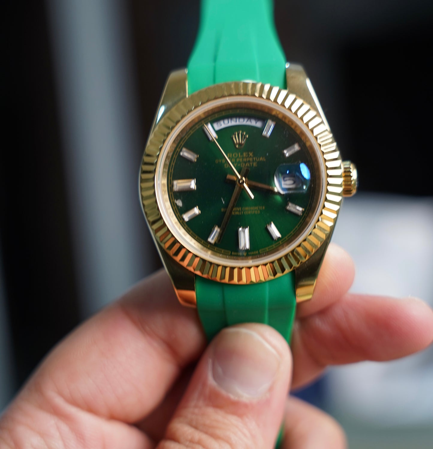 40 mm رولكس داي ديت جرين ديل