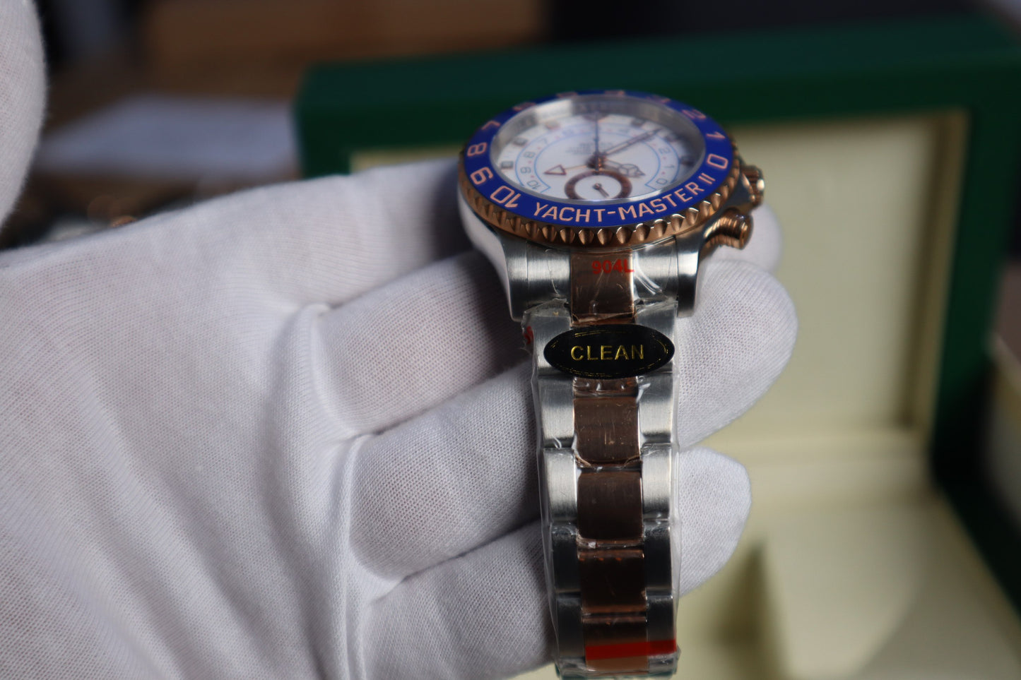 رولكس ياخت ماستر الاصدار الكلاسيكي 2023 تو تون روز جولد طلاء عبار 18 قطعة واحدة كلين