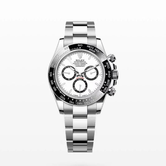 40 mm رولكس دايتونا باندا مينا أبيض وبازل أسود