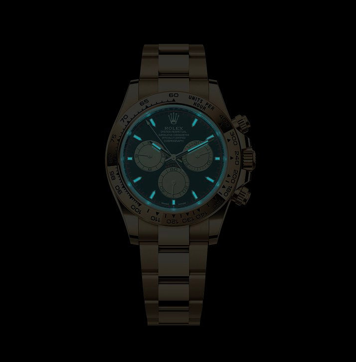 40 mm رولكس دايتونا ذهب أصفر بقرص أسود