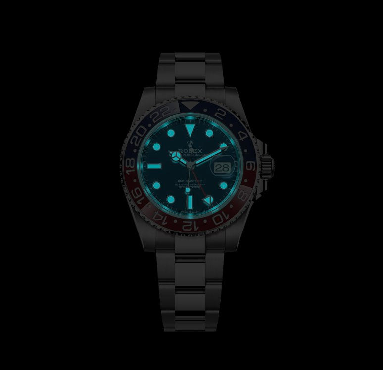 40 mm رولكس جي إم تي ماستر 2 وايت غولد بيبسي