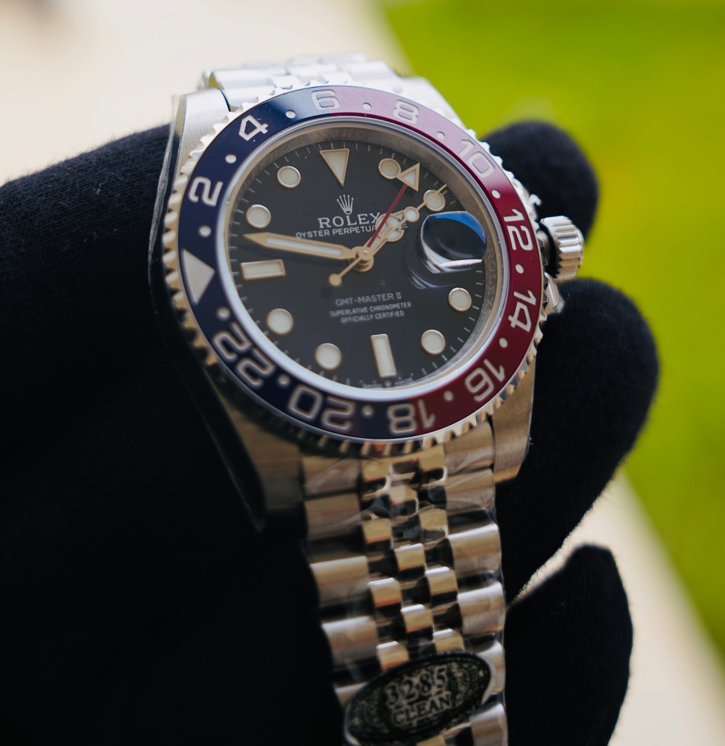 40 mm السعر بالاردني 550  دينار رولكس جي إم تي ماستر 2 وايت غولد بيبسي