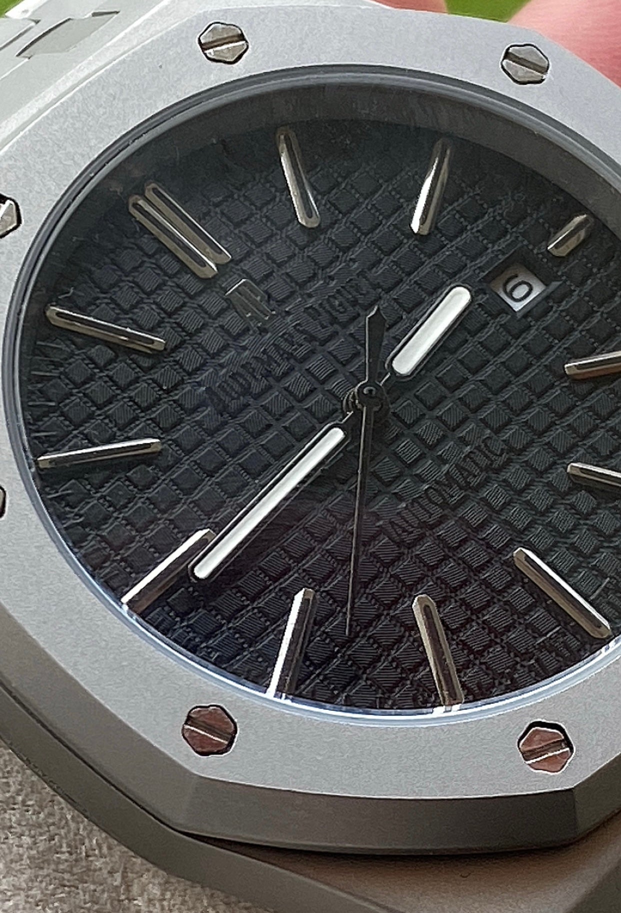 AP Royal Oak 41 mm  - اي بي رويال اوم بلاك ديل - مات فضي