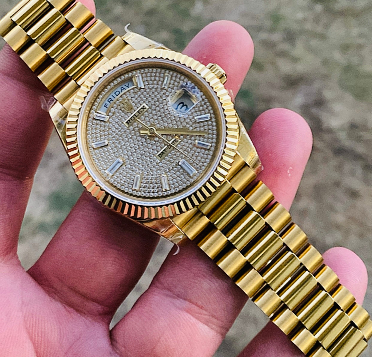 روليكس داي ديت مينا باڤيد - ساعة نادرة جدا - الساعة كليون طبق الاصل ماكينة سويسري