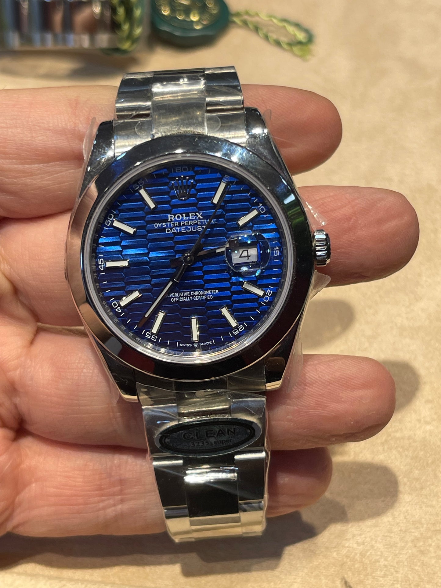 رولكس دايت جست سير اويستر مينا ازرق كلين طبق الاصل