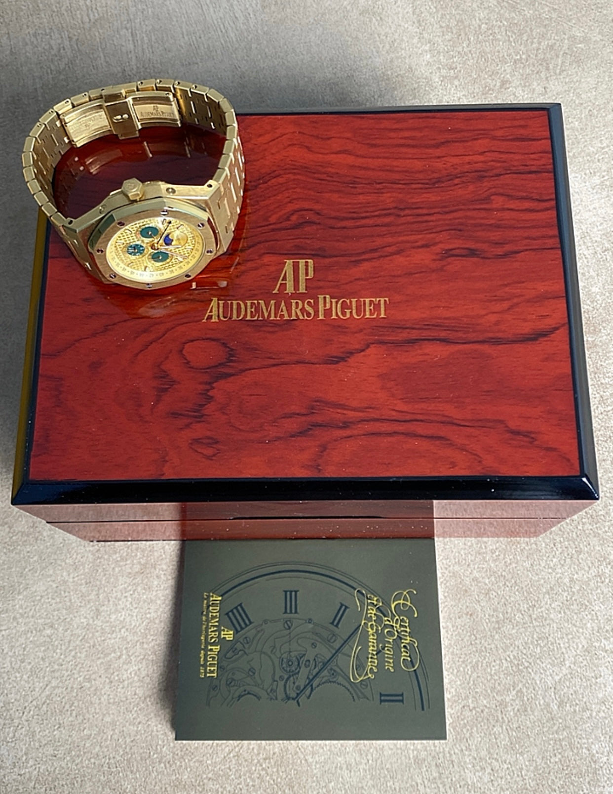 AP Royal Oak Calendar Full gold 41 mm - مصنع كلون طبق الاصل