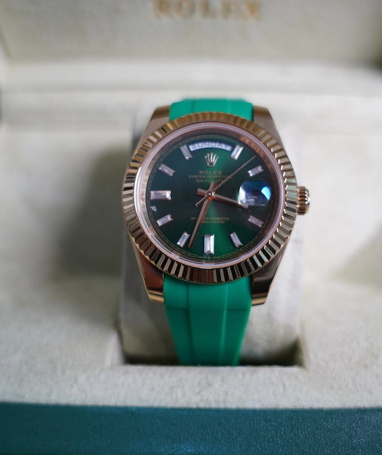 40 mm رولكس داي ديت جرين ديل