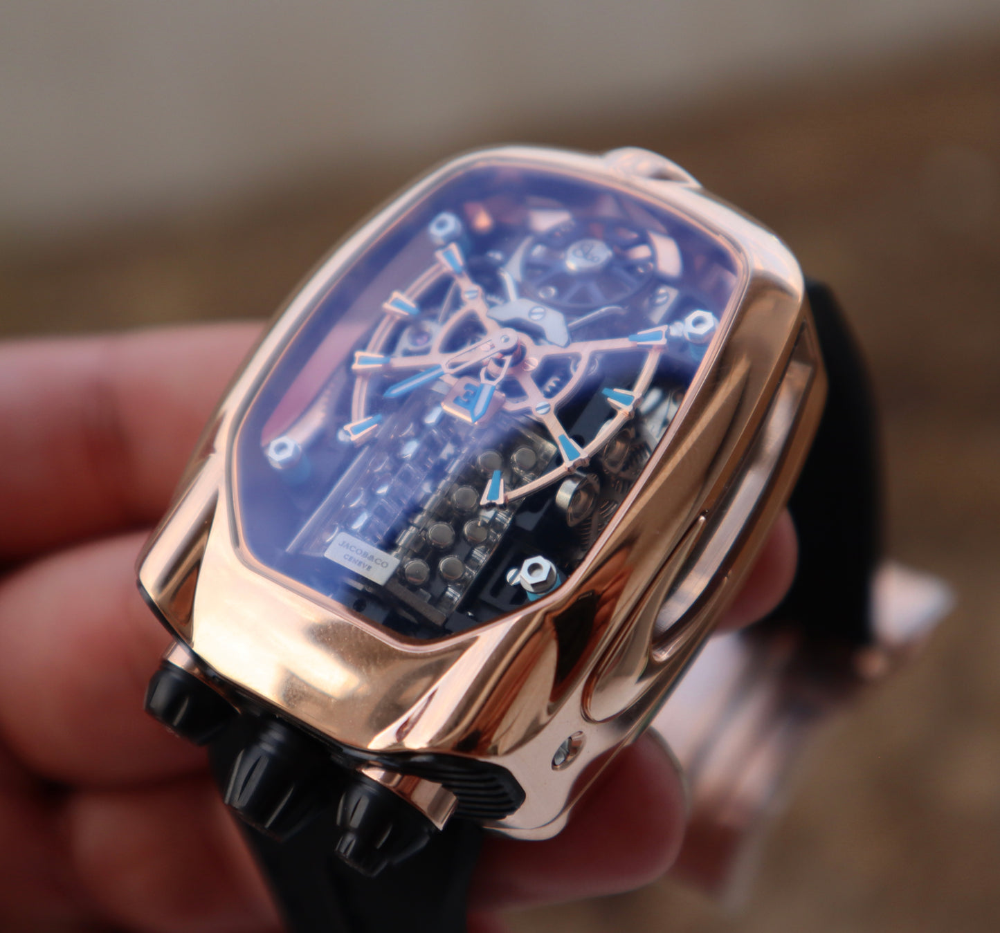 ( السعر بالاردني ٦٣٠ ) jacob & co bugatti chiron - اصدار كاين ماكينة سويسري صناعة يدوية من الداخل صناعة يدوي (Copy)