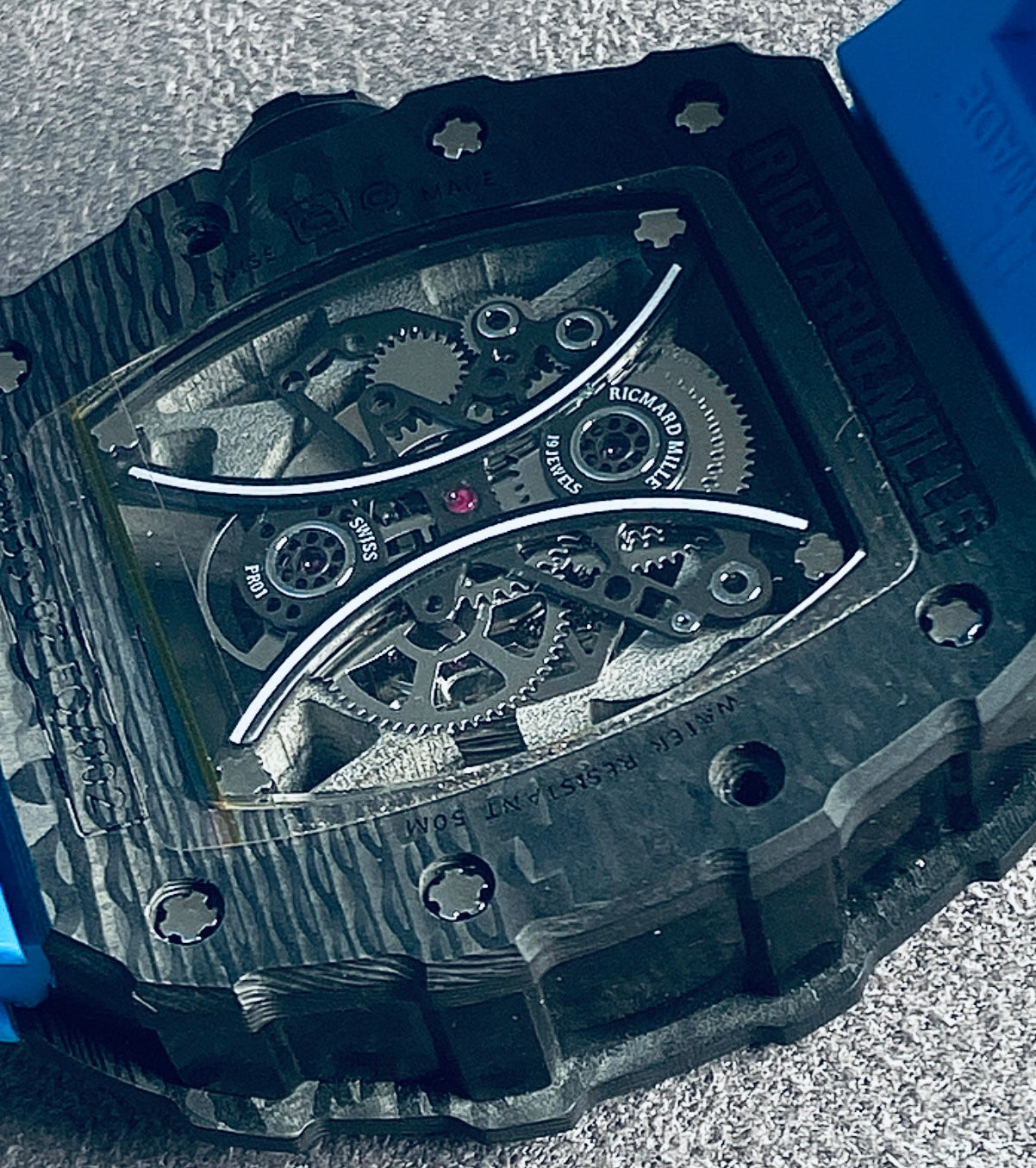 ريتشارد ميل باله وارد تركي - اعلى كواليتي موجود - ماكينة يدوية تشطيب عالي جداً