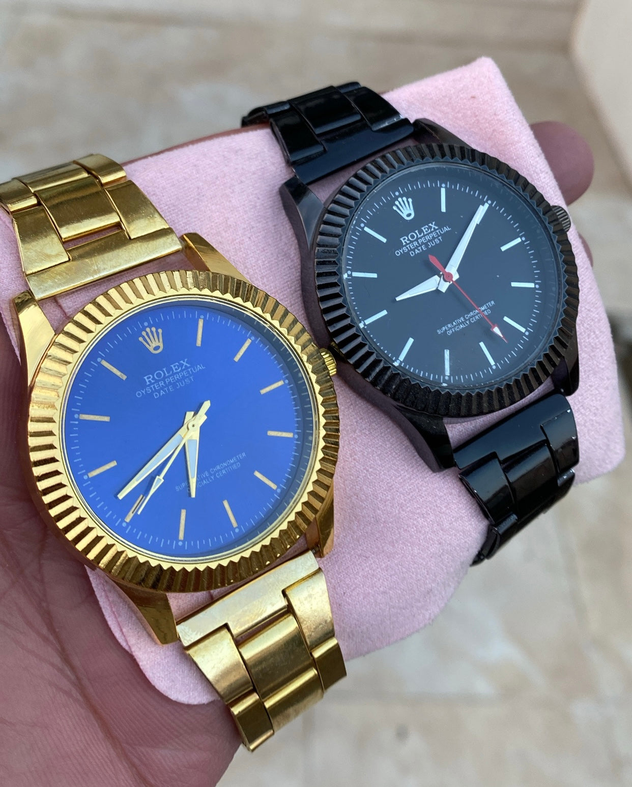 عرض ساعتين - رولكس فل بلاك + رولكس جولد اند بلو
