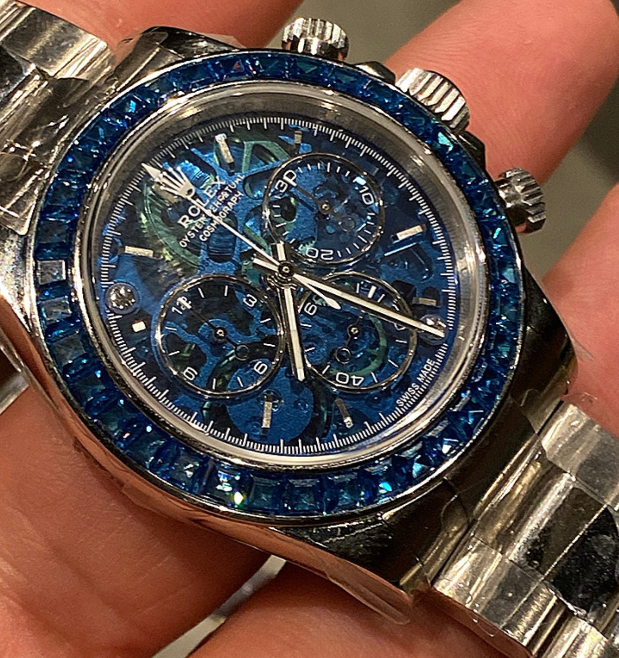 روليكس داي تونا بلو روبي - حبة طبق الاصل نادرة ماكينة سويسري نادرة