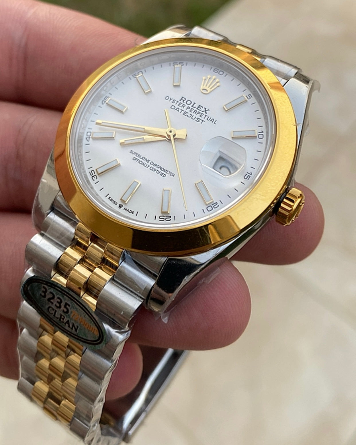 رولكس دايت جست سير جوبلي تو تون ( مستحيل تميزها بأيدك ) - كلين طبق الأصل - سيريال حقيقي  - ماكينة مطابقة للاصلية