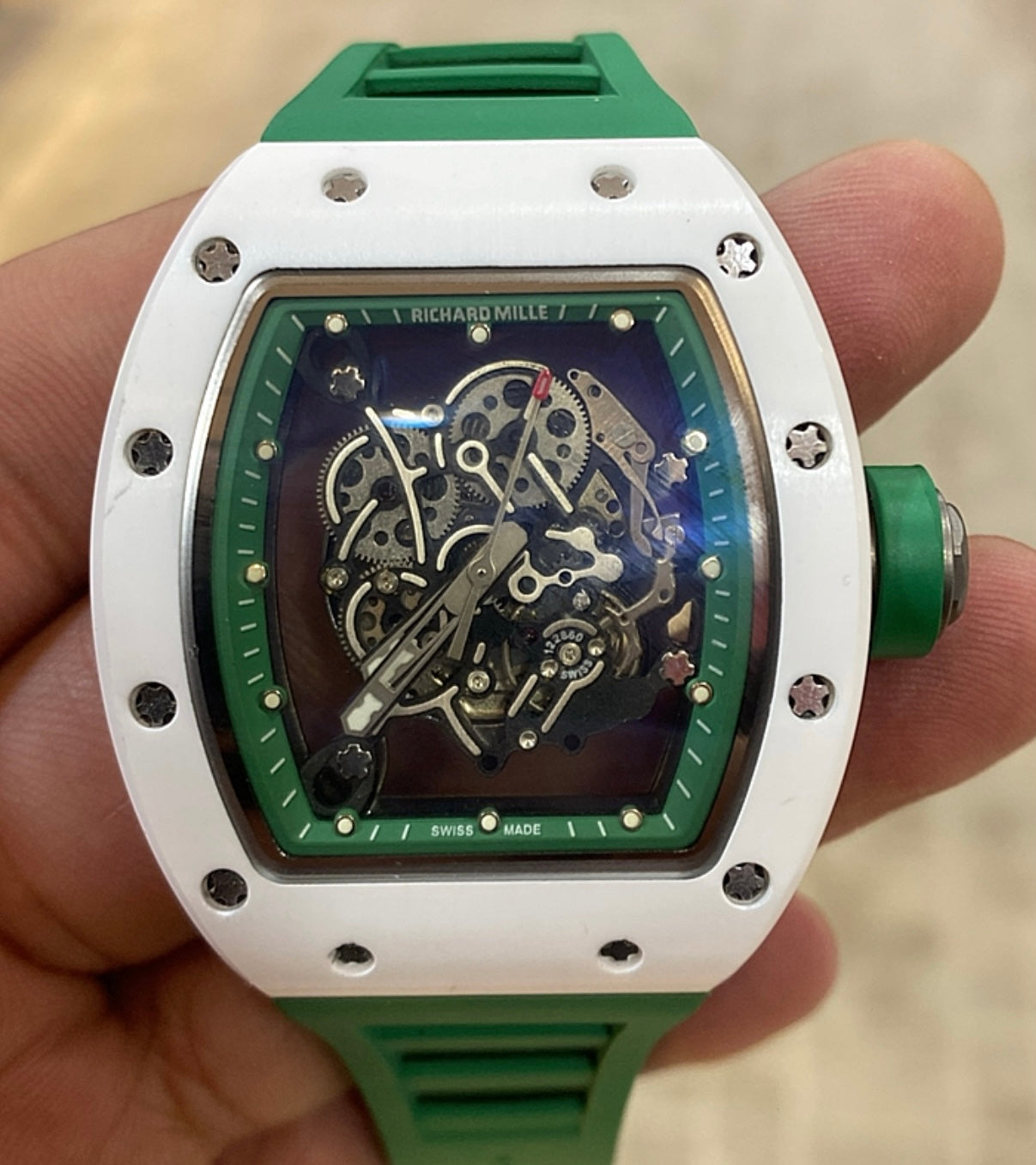 ريتشارد ميل بوبا واتسون وارد تركي- الساعة طبق الأصل ماكينة يدوية مثل الأصلية - سعر الاصلية ٤٠٠ الف دولار