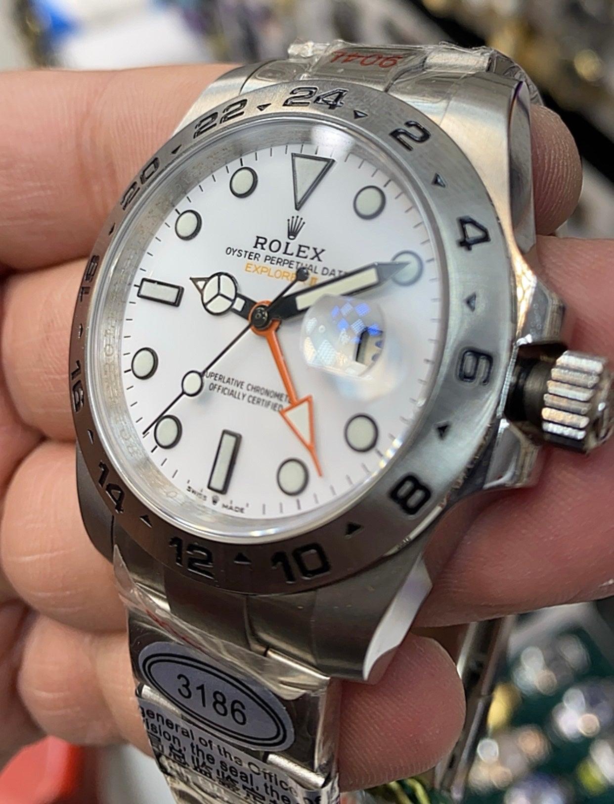 34 mm رولكس اكسبلور ابيض كلين تايتل قطعة واحدة